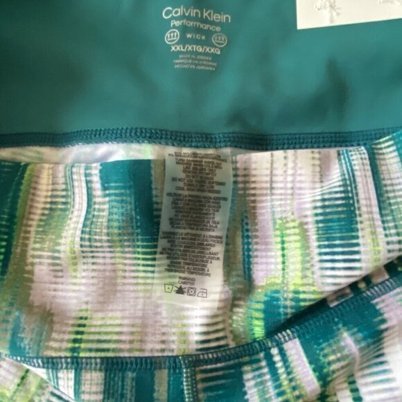 Calvin Klein NWT High-Waisted 7/8 Leggings, Green & White Print Women’s Size XXL - Picture 6 of 6